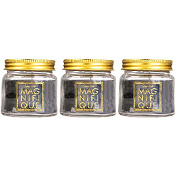 The Home Deco Factory Bougie en pot message scintillant senteur fleur de coton (Lot de 3) noir.