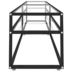 Avis vidaXL Meuble TV transparent 220x40x40,5 cm verre trempé