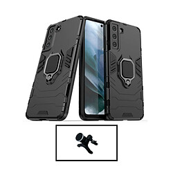 PHONECARE Kit Support Magnétique de Voiture Renforcé + Coque 3X1 Military Defender pour Samsung Galaxy S22+ Plus 5G