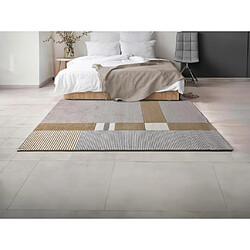 Vente-Unique Tapis 100% laine fait à la main - 200 x 290 cm - 2200g/m2 - Gris et marron - NOURIA