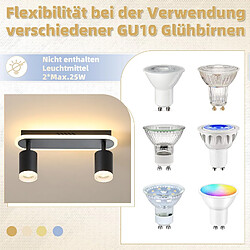 NETTLIFE 2 spots de plafond LED noir GU10 en métal, orientables à 330°, pour chambre couloir salle à manger cuisine salon, lumière blanc chaud pas cher