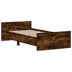 Avis Maison Chic Lit adulte - Lit simple Cadre de lit,Structure du lit Contemporain chêne fumé 90x190 cm bois d'ingénierie -MN28952