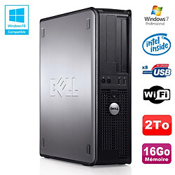 PC DELL Optiplex 780 DT Intel E8400 3Ghz 16Go Disque 2000Go WIFI Win 7 Pro - Occasion