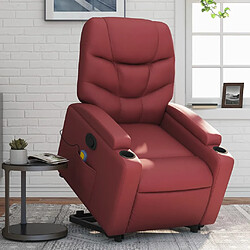 vidaXL Fauteuil inclinable de massage Rouge bordeaux Similicuir