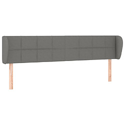 vidaXL Tête de lit avec oreilles Gris foncé 183x23x78/88 cm Tissu