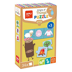 Apli Puzzle Origine des Choses - 36 Pièces 7x7mm - Carton Résistant et Brillant - Développe Compétences et Capacités - Idéal pour les Enfants de 3 Ans et Plus - Coloré et Éducatif