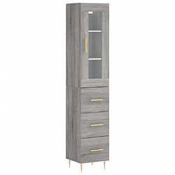 vidaXL Buffet haut Sonoma gris 34,5x34x180 cm Bois d'ingénierie