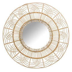 Miroir mural Alexandra House Living Rotin Fibre naturelle 2 x 54 x 54 cm Rond