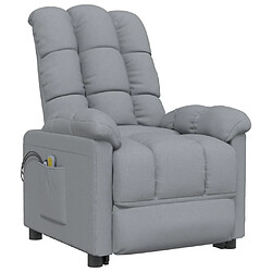 Avis Maison Chic Fauteuil électrique de massage,Fauteuil luxe de relaxation Gris clair Tissu -MN32506