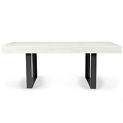 Avis Idmarket Table à manger extensible rectangle PHOENIX 6-10 personnes bois gris 160-200