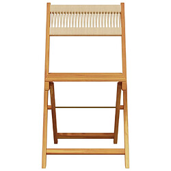 Acheter vidaXL Chaises de bistrot lot de 2 beige bois d'acacia et corde