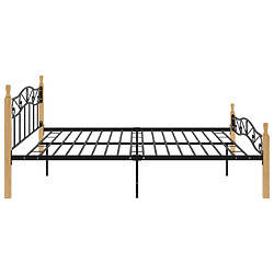 Avis vidaXL Cadre de lit sans matelas noir métal bois chêne 200x200 cm