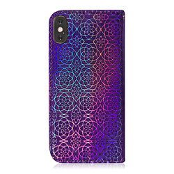 Avis Wewoo Housse Coque Pour iPhone XS Max couleur unie coloré boucle magnétique horizontale étui en cuir PU avec titulaire et fentes cartes et portefeuille et lanière violet