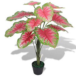 vidaXL Plante artificielle avec pot Caladium 85 cm Vert et Rouge