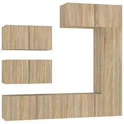 Maison Chic Ensemble de meubles TV 6 pcs | Banc TV Moderne pour salon | Meuble de Rangement - Chêne sonoma Bois d'ingénierie -MN97602