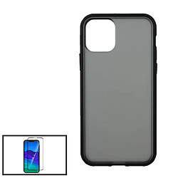 PHONECARE KIT Coque Anti Choc Protection Fumê + Film de Verre Trempé 5D à Couverture Complète pour iPhone 13 - Noir