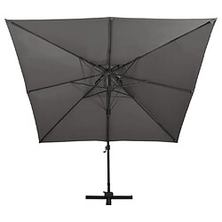 Maison Chic Parasol Jardin | Parasol déporté avec double toit 300x300 cm anthracite - GKD69444