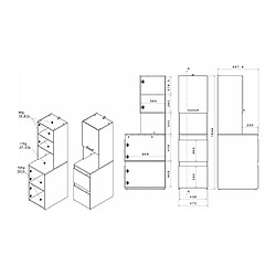 Vente-Unique Rangement de salle de bain avec placards et étagères - Naturel clair et blanc - L47 x H184 cm - ERKANO pas cher