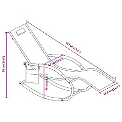 vidaXL Chaises longues à bascule lot de 2 crème acier et textilène pas cher