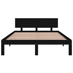 Avis vidaXL Cadre de lit sans matelas noir 150x200 cm