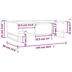 vidaXL Table basse blanc 104x60x35 cm bois d'ingénierie pas cher