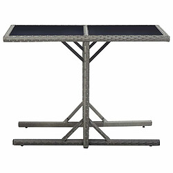 Maison Chic Table de jardin | Table d'extérieur Anthracite 110x53x72 cm Verre et résine tressée -GKD20414