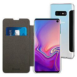 Avis Muvit Étui pour Galaxy S10e Folio Antichocs avec Porte-cartes Noir transparent