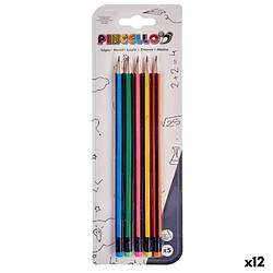 Pincello Ensemble de Crayons Rayures Multicouleur Bois (12 Unités)