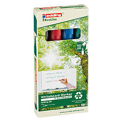 Marqueurs effaçables rechargeables Ecoline Edding E28 - Pochette de 4 couleurs assorties