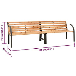 Maison Chic Banc double de jardin| Banc palette d'extérieur 241 cm Bois de pin chinois -GKD15954 pas cher