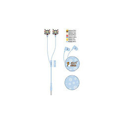 Ecouteurs intra auriculaires filaires Miniso Tom & Jerry Bleu