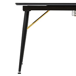 Acheter Pegane Table à manger, table de repas extensible en bois et métal coloris Noir - Longueur 180-220 x Profondeur 90 x Hauteur 76 cm