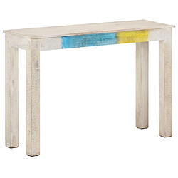 vidaXL Table console Blanc 115x35x77 cm Bois de manguier brut