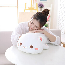 Universal 50cm allongé chat peluche mignon peluche dos chat poupée peluche dessin animé coussin coussin cadeau enfant jouet équipe anniversaire enfant | oreiller de luxe (blanc)