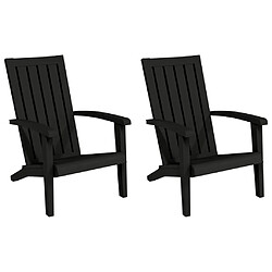 vidaXL Chaises de jardin Adirondack lot de 2 noir polypropylène