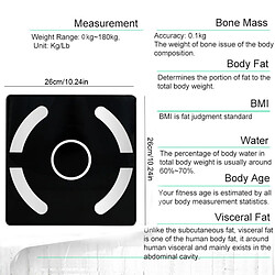 Avis Universal Balance de graisse corporelle Balance Bluetooth Accessoires de salle de bains Mesures ménagères Balance électronique de poids | Balance de salle de bains (blanc)