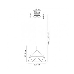 Luminaire Center Suspension 1 ampoule blanc,argenté