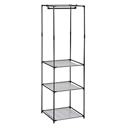 Lot de 2 Armoire de rangement Penderie ouverte Portant à vêtements avec 3 Étagères en tissu 50X43,5X160cm+KIPIT