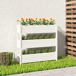 vidaXL Jardinière Blanc 112x25x104,5 cm Bois massif de pin