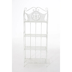 Decoshop26 Etagère de rangement plantes 4 niveaux en fer 153x61x33 cm blanc vieilli ETA10025