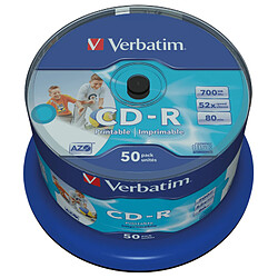 CDR VERBATIM 700MB 52X Pack Imprimable 50 Unités