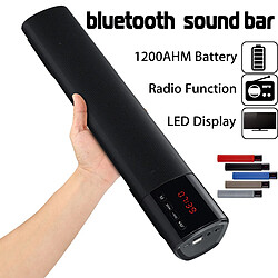 Universal Haut-parleur Bluetooth de LED portable TF FM Colonne de subwoofer 3D sans fil 3D pour PC Computer TV Téléphone Accueil | Haut-parleurs portatifs (Noir)