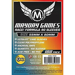 Mayday Games Course ultra-fit ! Pochettes pour cartes Formula 90" (55 x 80 mm) - Paquet de 100, épaisseur standard