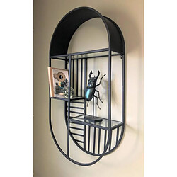 Avis L'Héritier Du Temps Etagère Murale Moderne Support Mural Meuble de Rangement d'Appoint en Verre et Métal Noir 17x54x100cm