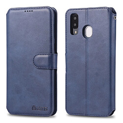 Etui en PU flip bleu pour votre Samsung Galaxy A30/A20