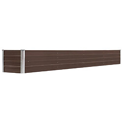 vidaXL Lit surélevé de jardin Acier galvanisé 320x40x45 cm Marron