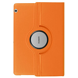 Avis Etui en PU peau de litchis tablette avec support rotatif à 360 degrés orange pour votre Huawei MediaPad T3 10