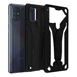 Avizar Coque Samsung Galaxy A51 Bi-matière Antichoc Béquille Fonction Support Noir pas cher