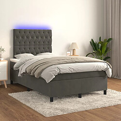 Sommier à lattes,Cadre à lattes de lit pour Adulte matelas et LED Gris foncé 120x200 cm -MN81912