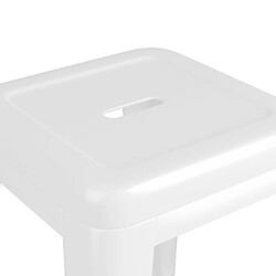 Acheter vidaXL Tabourets de bar empilables lot de 2 blanc Métal